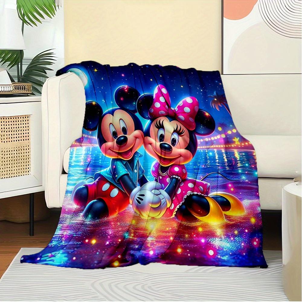 1pc Flannel Minnie Mouse and Mickey Mouse Bedding Throw Blanket Sofa Cover Gift Home Decor - Perfect for Sofa, Bed or Any Furniture -