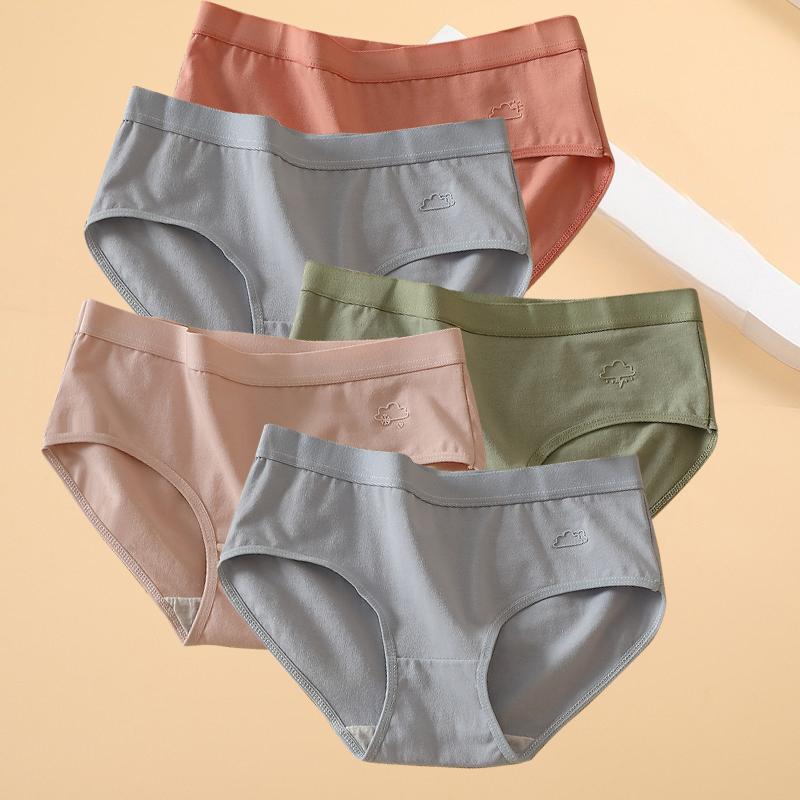 5Pcs/Set Cotton Women's Underwear Panties Low Waist Tight Panty Girl Antibacterial Panty Breathable Underpant