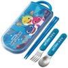 Children's Lunch Box Trio Set Chopsticks Spoon Fork Kids Cutlery Antibacterial Treatment Easy To Open Slide Type Made In Japan Baby Shark Boys