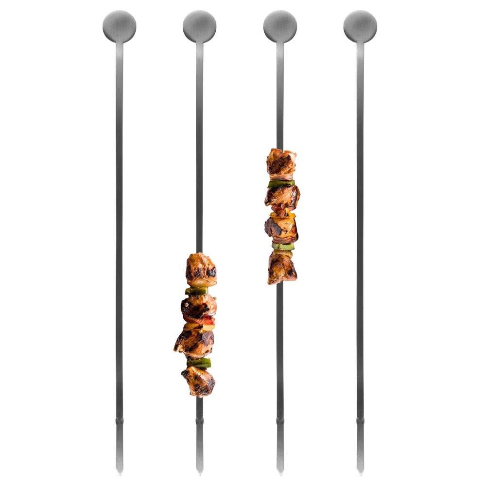 4x Steel Skewers Steel Skewers for Grilling Skewers 37 cm