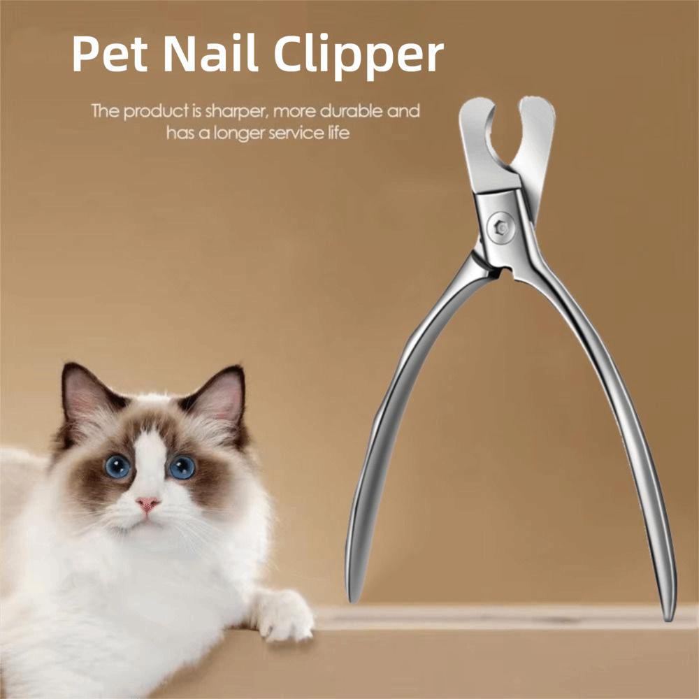 Stainless Steel Pet Nail Clippers Nonslip Handle Cat Nail Trimmer Professional Grooming
