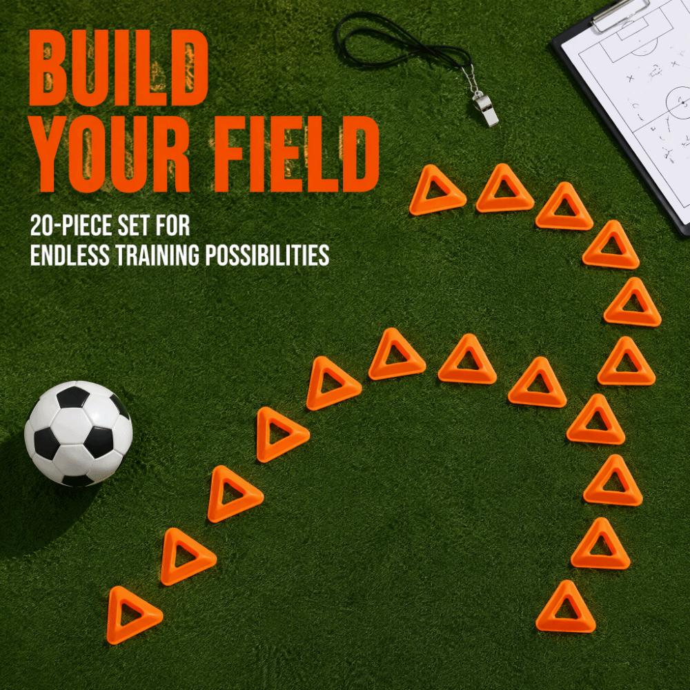 20 Pcs Center Opening Triangle Marker Disc Triangle Shape Obstacle Marker Sign Football Training