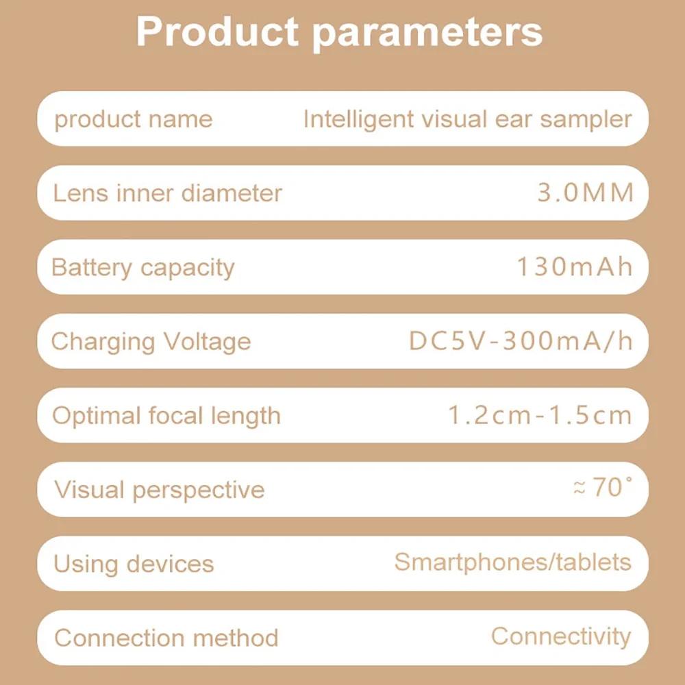Tinsol Smart Visual Ear Cleaner 1296P Ушные палочки Отоскоп USB C Зарядка Эндоскоп Инструмент для удаления ушной серы Камера для чистки ушей Здравоохранение