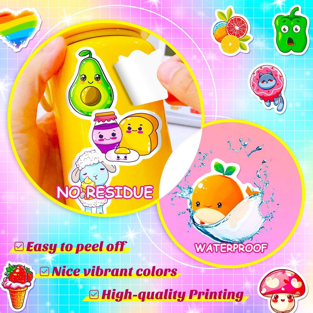100 Pcs Cute Animal Stickers for Water Bottle, Laptop, Skateboard, Luggage, Phone Case, Vinyl Stickers Pack Easter Gifts for Kid