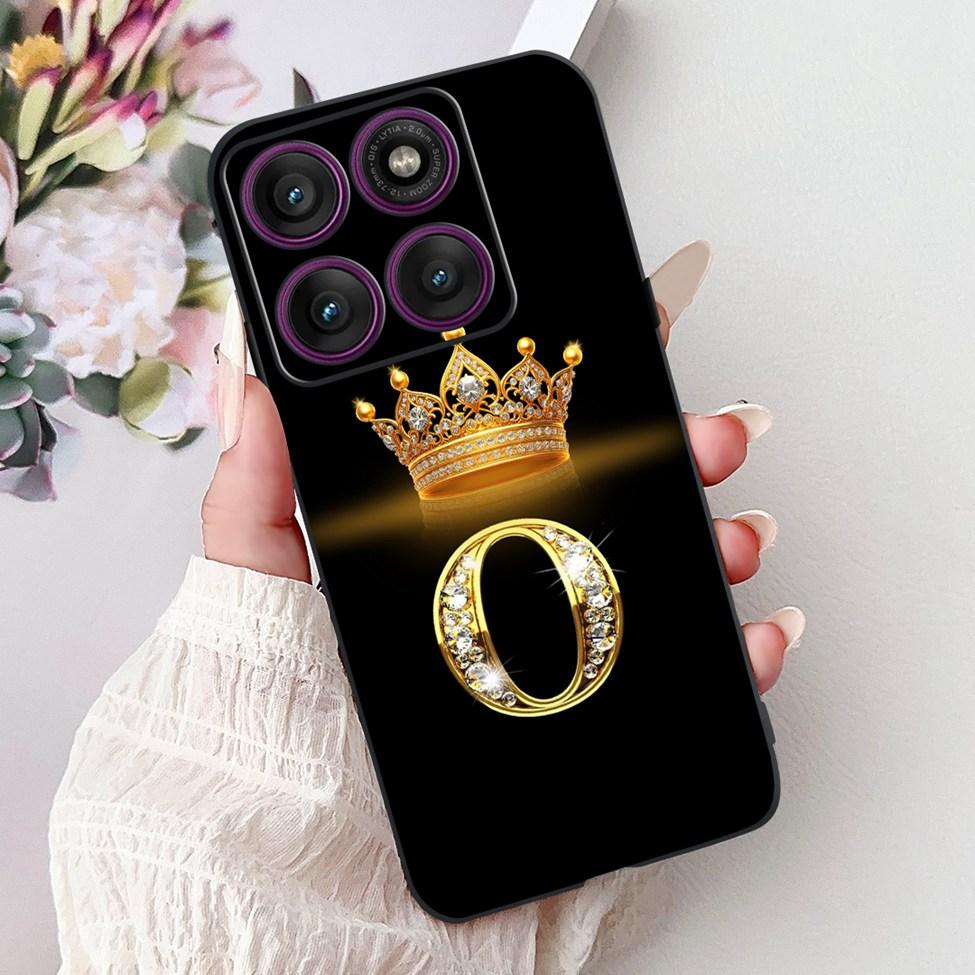 Чехол для Motorola Edge 60 Pro XT2507-1 Силиконовый Модный Роскошный Буквы от A до Z Ударопрочная Задняя Крышка Для Телефона Moto Edge 60Pro