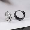 Многослойные круглые серьги-гвоздики черного серебристого цвета, панк-украшения, мужские серьги-кольца