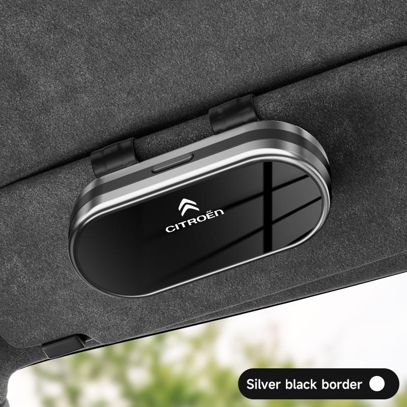 Car Sun Visor Glasses Clip Electroplated Metal Mirror Holder For Citroen C4 C3 C5 C5X e-C4 X e-C3 C-Elysee Berlingo C1 C6 C2 alb256