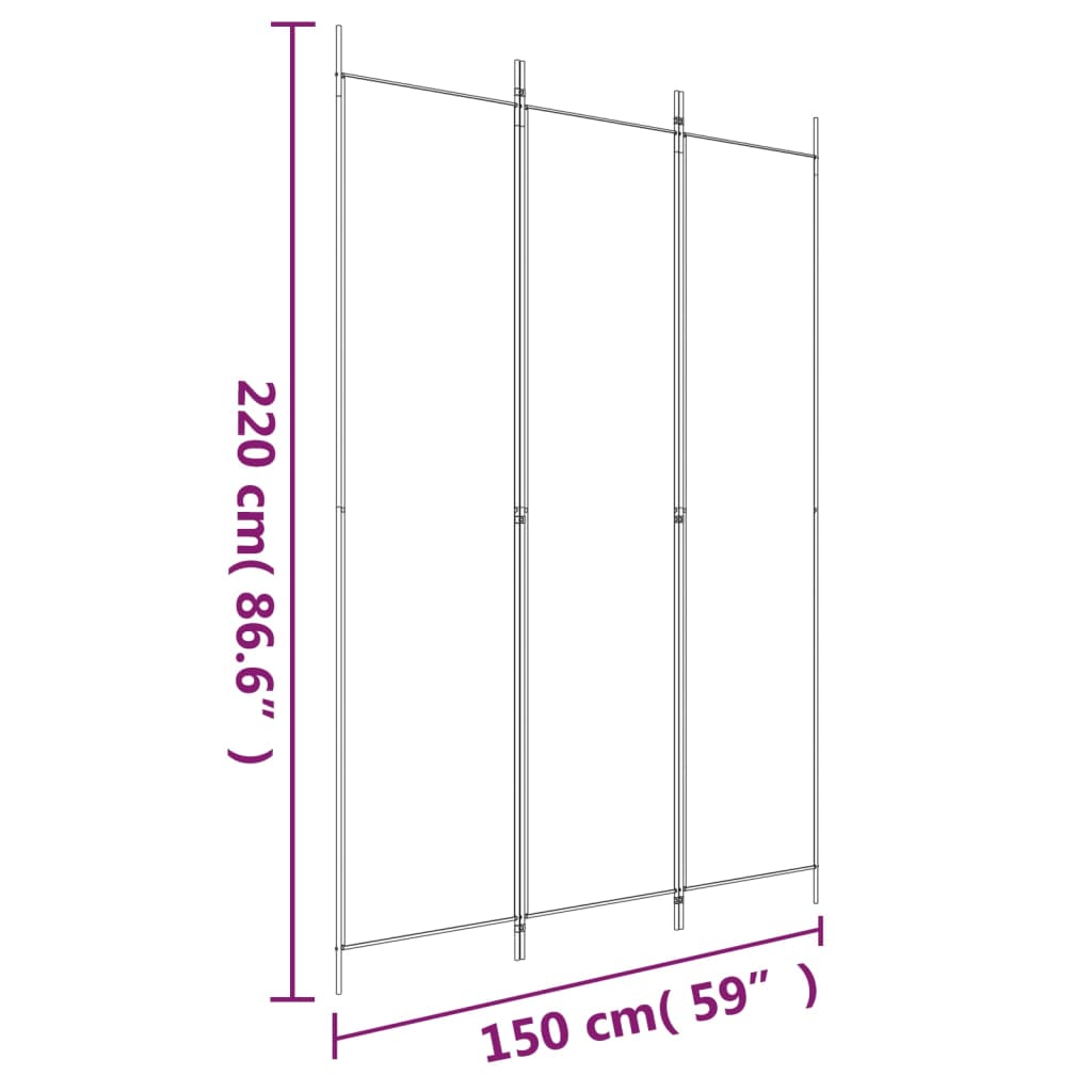 Vidaxl Parawan 3-Panelowy, Brązowy, 150X220 Cm, Tkanina