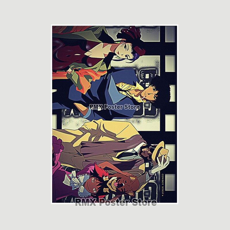 Ковбой Бибоп плакаты белая бумага аниме фигурки принты живопись фотографии гостиная бар украшения домашний декор манга наклейки на стену