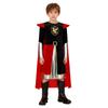 Boys Knight Costume Metallic Gloss Patchwork Top Back Invisible Zipper Long Sleeve Detachable Cape Cosplay Outfit