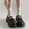 Модная женская обувь с круглым носком, Мэри Джейн, массивные лоферы на платформе и высоком каблуке, женские туфли-лодочки, ПУ кожа, пряжка, британский ретро стиль, обувь для платьев