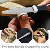 Diamond Sharpening Stone 2 Sided Flat Curved Knife Sharpener with Comfort Grip Ergonomic Handle for Chef Outdoor Hunting Knives