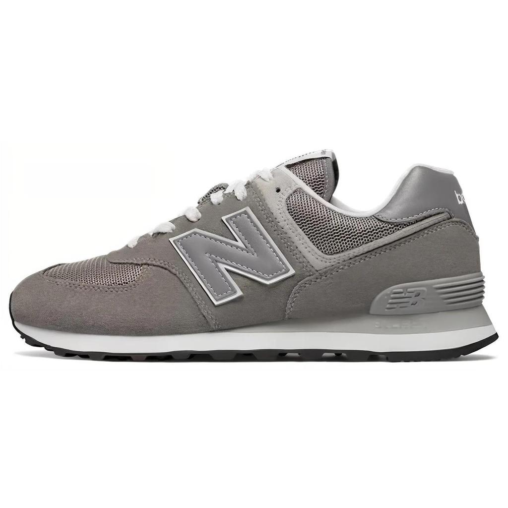 New Balance 574 Замшевые Устойчивые к истиранию Дышащие Баланс Низкие Повседневные Для города и поездок Беговые кроссовки Унисекс Серые (унисекс)