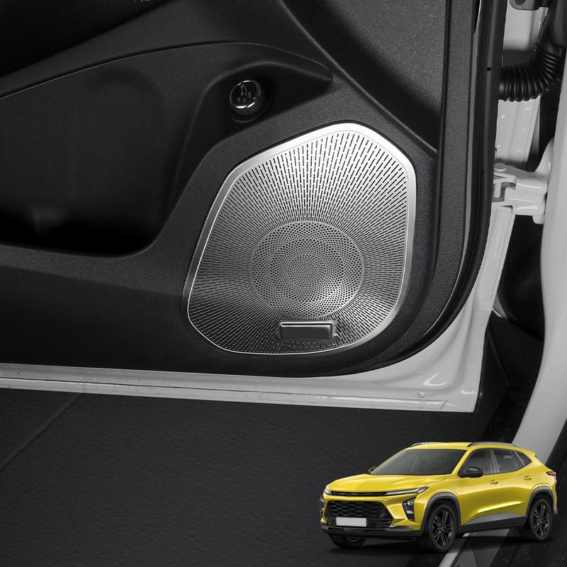 For Chevrolet TRAX CROSSOVER -2026 Stainless Steel Car Door Speaker Cover A-Pillar Tweeter Speaker Trim Accessories LHD/RHD