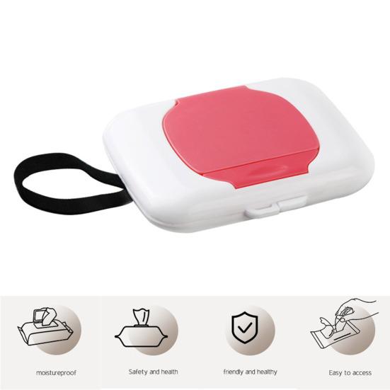 Wet Wipes Box with Hanging Portable Holder Dustproof Travel Wipe Hoop Baby Wet Tissue