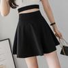 Двухслойная короткая юбка больших размеров с высокой талией, женская юбка трапециевидной формы, плиссированная юбка, антибликовая однотонная юбка с большим карманом
