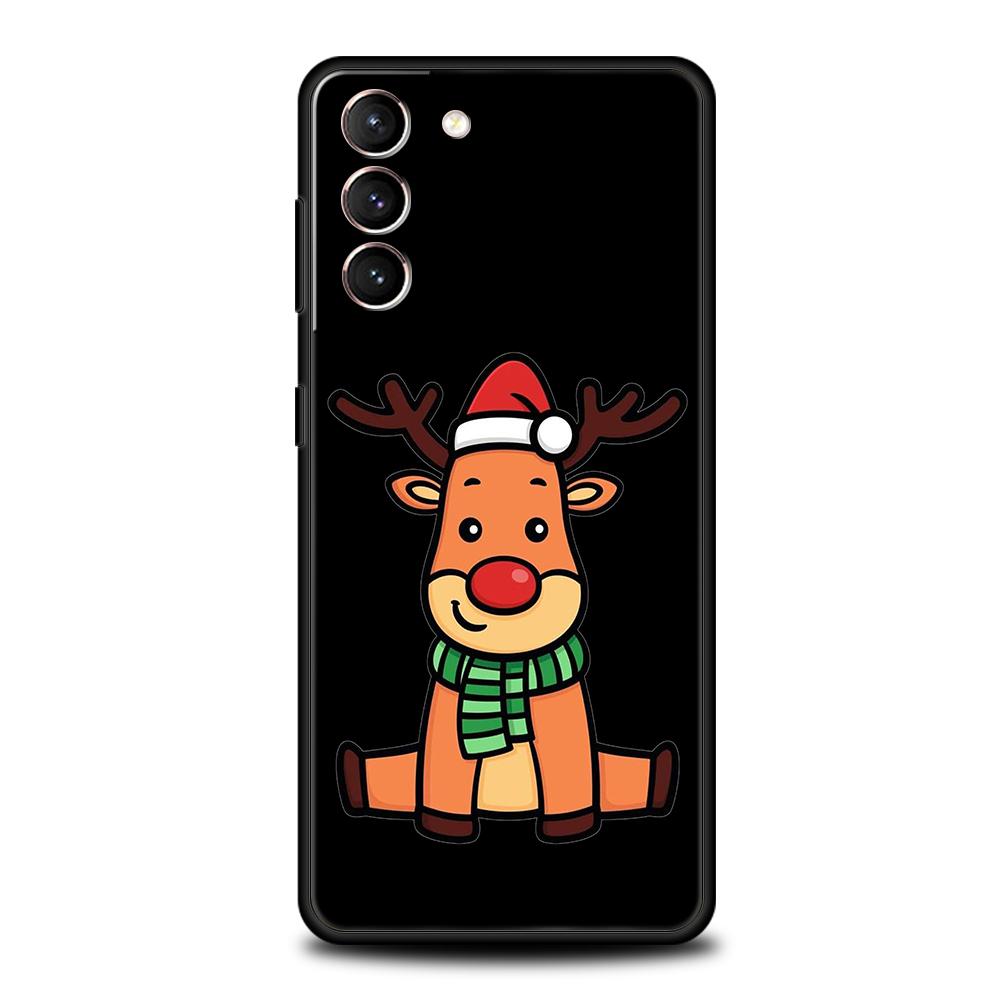 Рождественский чехол для телефона с Санта-Клаусом для Samsung Galaxy S24 S23 Ultra S22 S21 S20 FE 5G S10 S10E S9 Plus S8 Силиконовая черная крышка