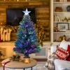 Mini Fiber Optic Tabletop Christmas Tree with Transparent Star Topper YUETJIN 90 Cm High Green Tree