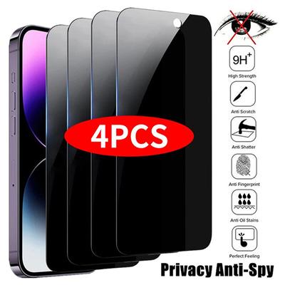 4 шт. Защитная пленка для экрана для iPhone 14 Pro Max 14 Plus, антишпионское стекло для iPhone 13 15 12 11 Pro Max 16 Pro, закаленное стекло