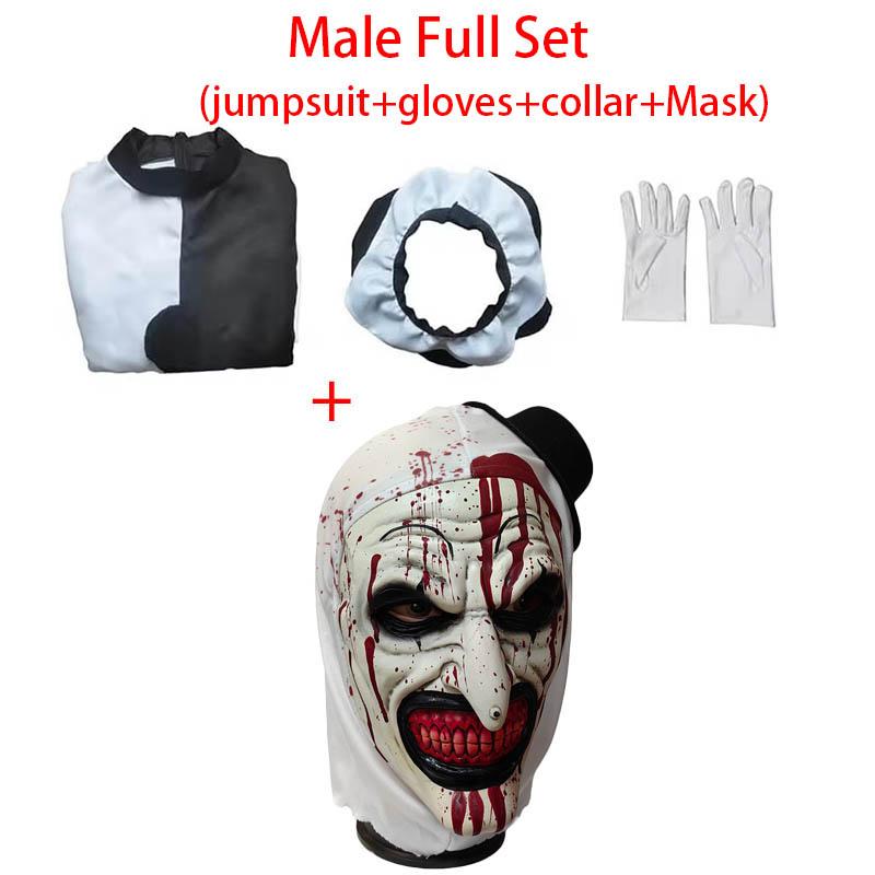 Костюм для косплея Арт Клоуна Наряды Комбинезон Боди Головной убор Убийца Арт Клоун для Хэллоуина
