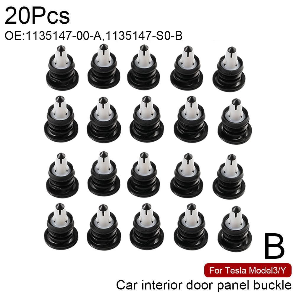 20pcs Door Panel Buckle Interior Panel Clip for Tesla Model 3 1135147-00-A & 1135147-S0-B