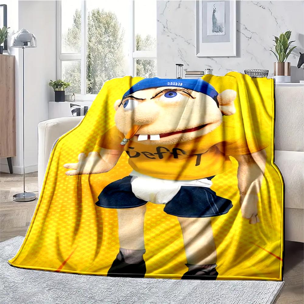 Jeffy Theme Printed Blanket - Perfect for Couch, Bed, Travel & Outdoor Use | Machine Washable, Cozy & Durable.