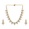 Dazzling Estele Designer Necklace Set with Gold Plated CZ and Colored Stones for Women