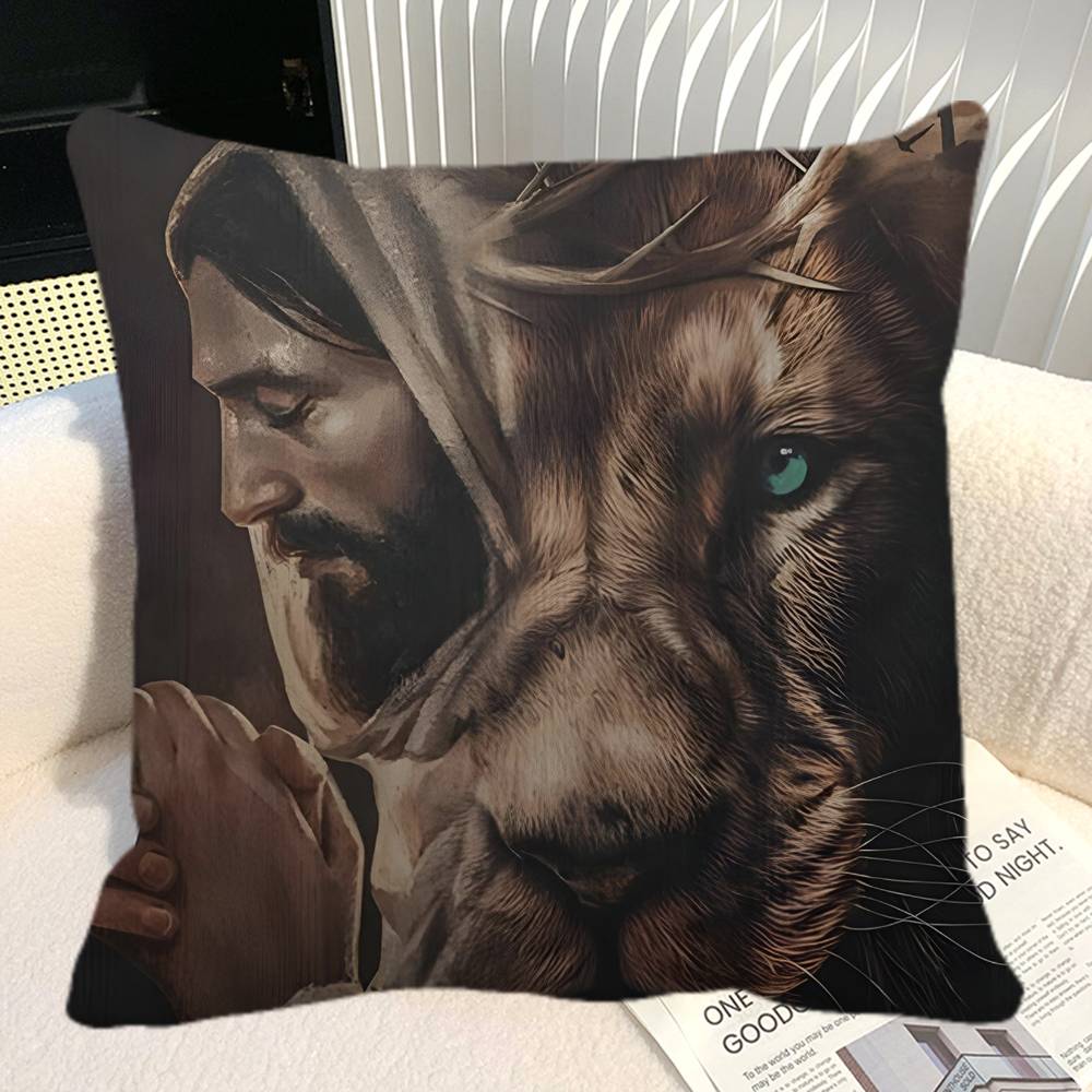 Christian Bible Jesus Christian Pillow Case Square Pillow Bedroom Sofa Leisure Comfort Cushion Car Home Decoration