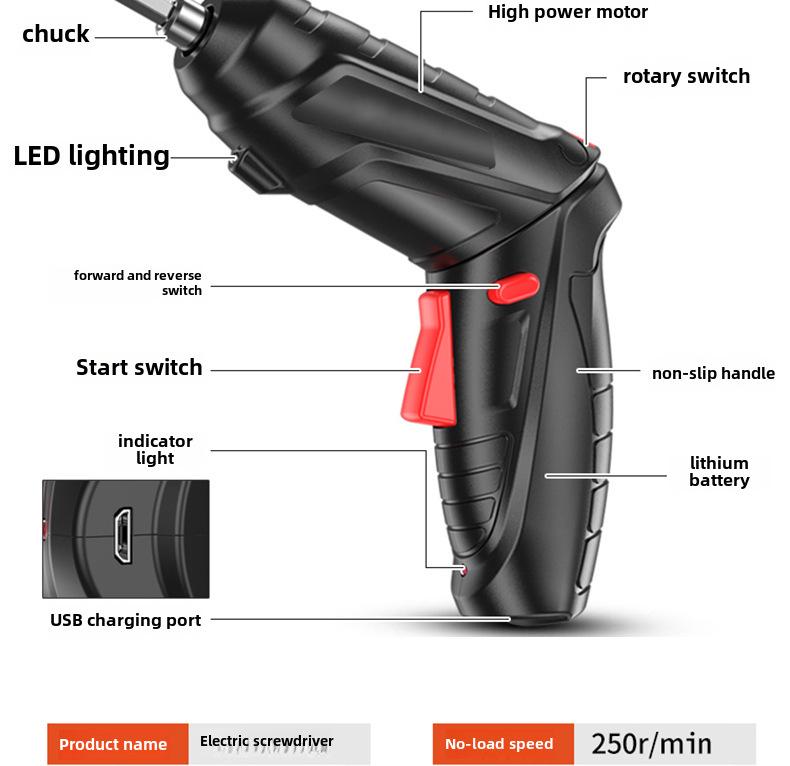 3,6 В аккумуляторная мини-электрическая отвертка, многофункциональная складная ручная дрель