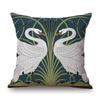 Classic British Walter Crane Swan Flower Pattern Oil Painting Home Decorative Cotton Linen Sofa Throw Pillow Case Cushion Cover