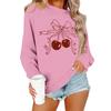Women's Casual Fashion Print Long Sleeve O-Neck Pullover Top Blouse