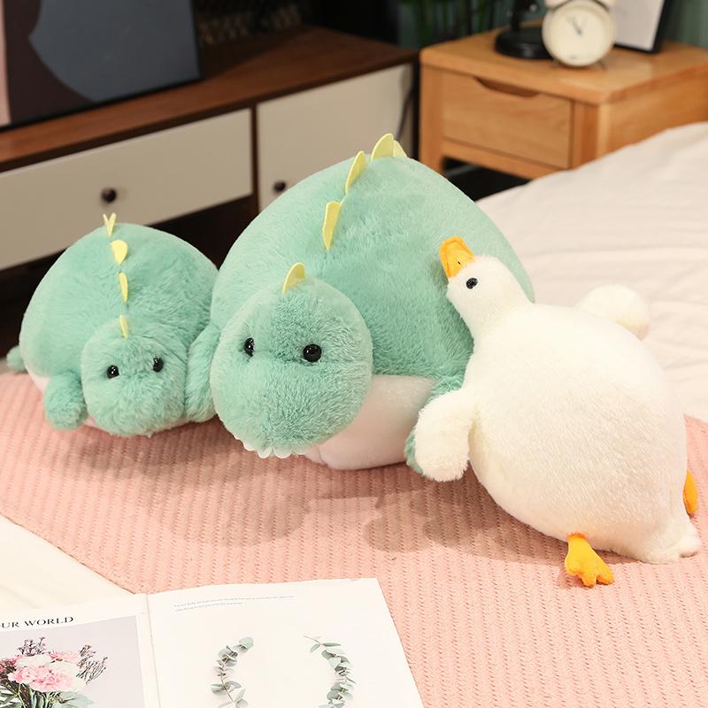 1 шт. плюшевая игрушка в виде пухлого динозавра Kawaii, мягкая плюшевая белая кукла-гусь, милая подушка в виде животного, домашний декор, подарок для друзей, детей и девочек