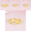 Trendy Adjustable Copper Gold Plated Ring In Flower Design For Stylish Women Accessories