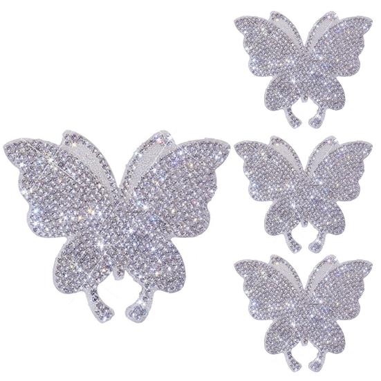 4Pcs Butterfly Car Stickers Sparkling Rhinestone Self-adhesive Easy To Apply Car Stickers for Unique Car Interior Decoration
