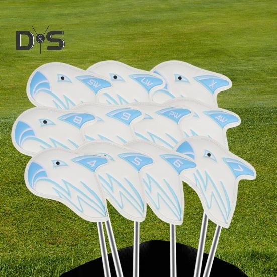 11 шт. чехлы для клюшек для гольфа из искусственной кожи, защитные чехлы для головок клюшек с рисунком орла, чехлы для головок клюшек для гольфа, аксессуары для гольфа для всех клюшек для гольфа