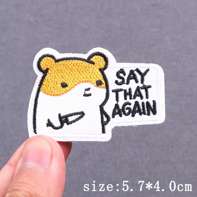 Cartoon Animal Patch Iron On Patches For Clothing Thermoadhesive Patches On Clothes Hip Hop Embroidery Patch For Clothes Badges