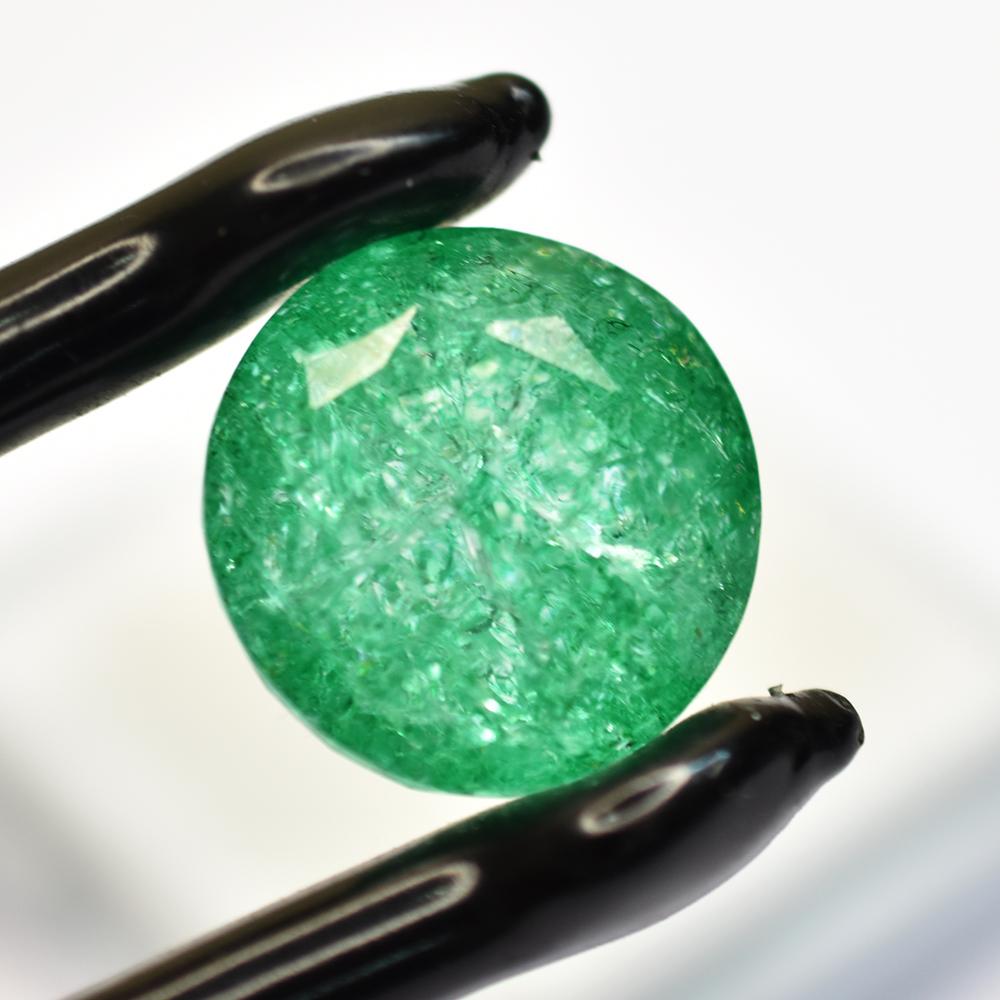 Natural Green Emerald Loose Gemstone Flawless Round Cut 26.35 ct for Jewelry Making and Crafts
