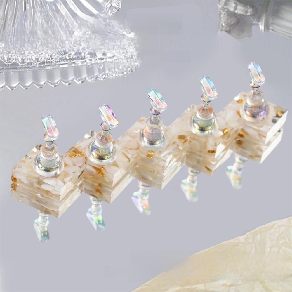 Многоразовая акриловая подставка для накладных ногтей Квадратное/Круглое основание Набор для демонстрации типсов для ногтей DIY Роспись