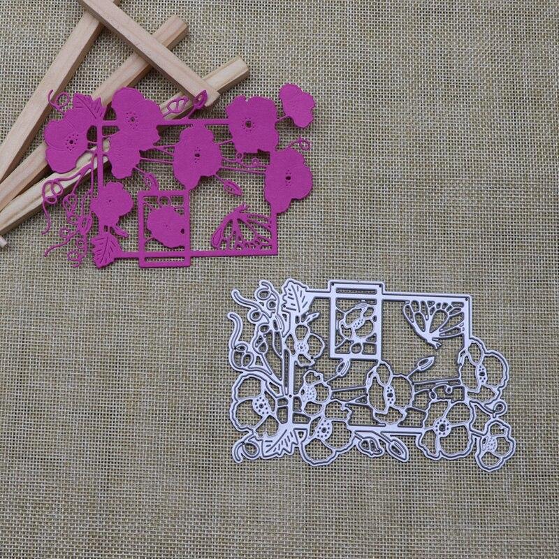 Flower Leaf Bud Butterfly Rectangle Metal Cutting Dies Stencil For DIY Scrapbooking Embossing Craft