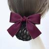For Female Nurse Headwear Hotel Ponytail Clip Korean Bun Snood Bow Spring Clip Hairgrips Cover Net