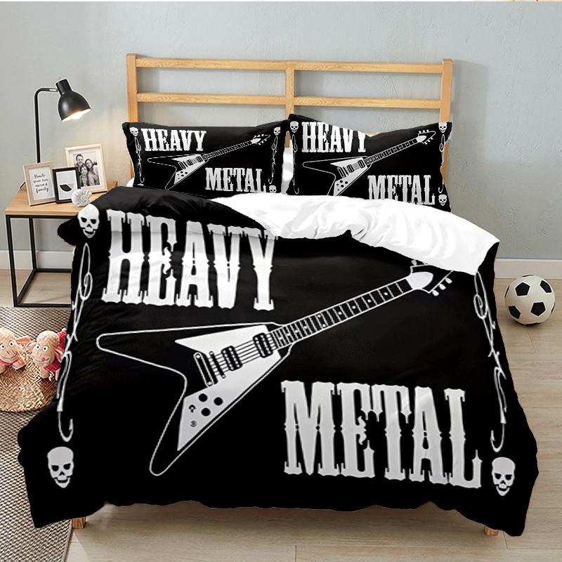 Guitar Collection Diversity 3PCS Bedding set,Ideal for 1pc Duvet Cover And 2pcs Pillowcases Perfect for Fan gift,Ideal for Bedroom, Dormitory