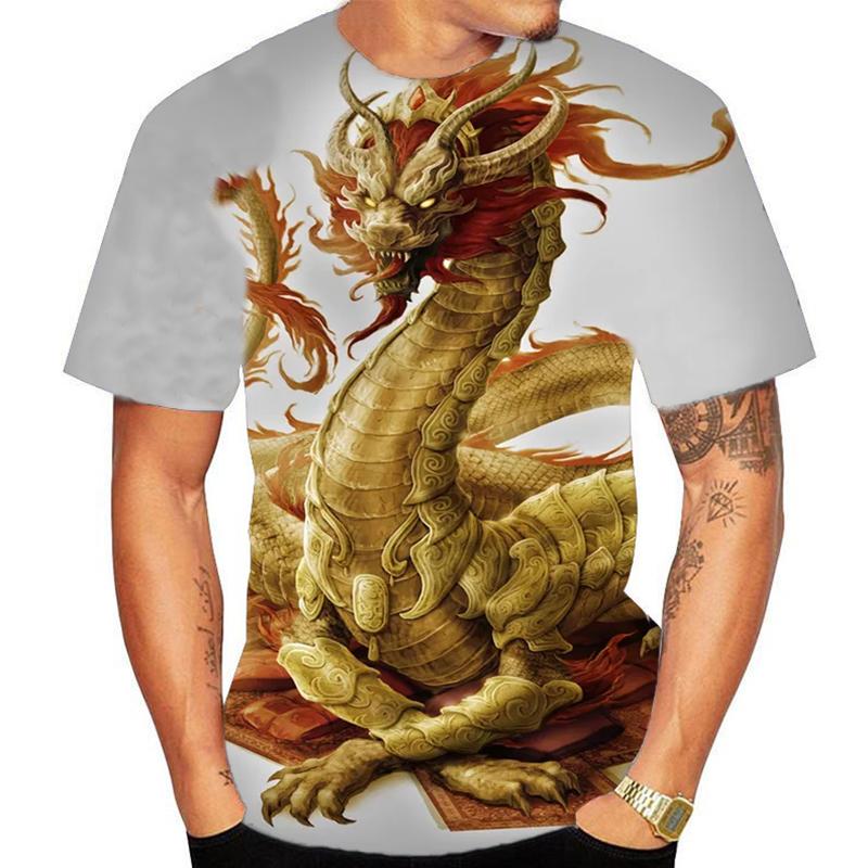 Dragon Animal 3D Print T Shirt Spring Summer Tee Women Men Clothing Plus Size O Neck Short Sleeve Loose Tops Breathable Couples Shirts