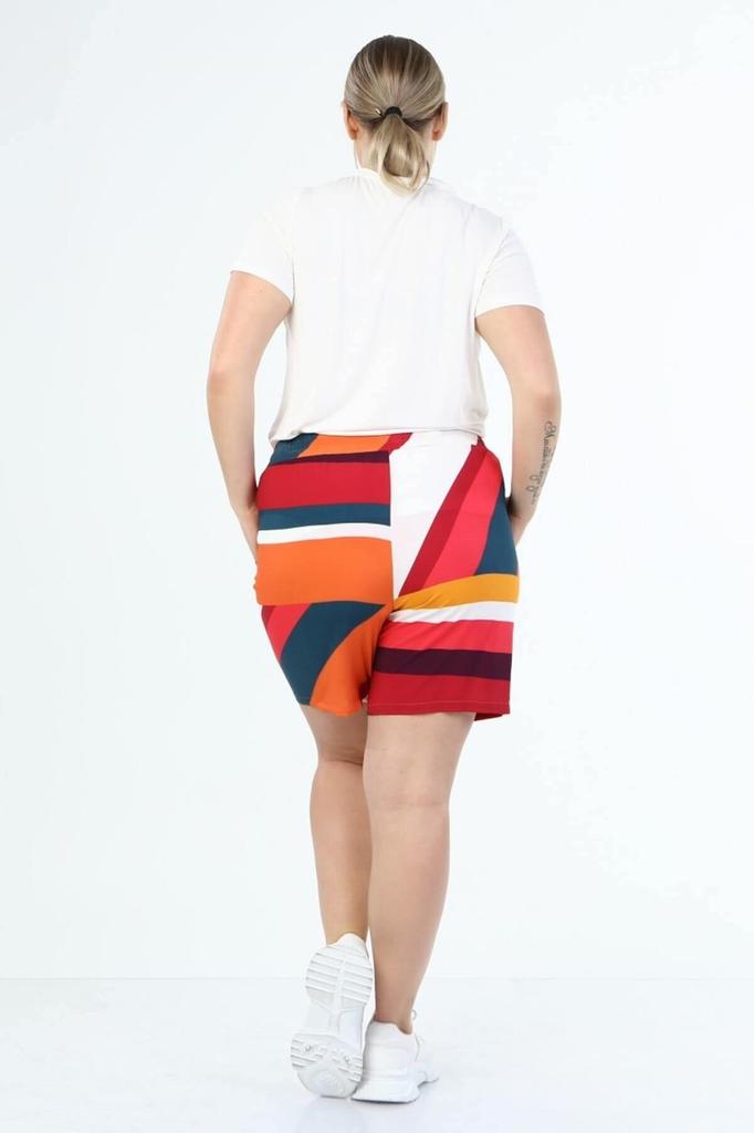 Женские модные шорты большого размера и шорты-бермуды с эластичной резинкой на талии и карманами