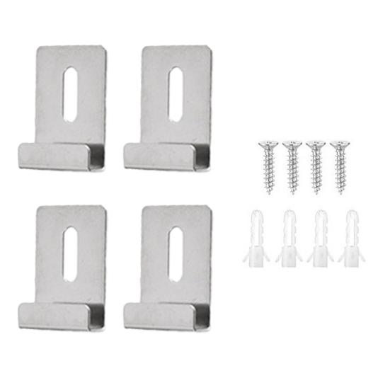 Металлические зажимы для зеркал. Комплект зажимов для подвешивания зеркала с широким каналом. Нержавеющий прочный несущий настенный монтаж. Большие тяжелые фиксаторы.