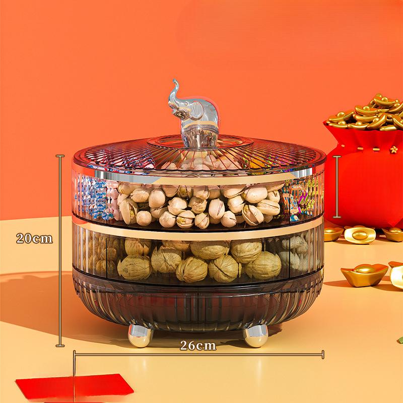 Весенний фестиваль праздничная вращающаяся коробка для конфет бытовая многослойная легкая роскошная коробка для хранения орехов и сухофруктов ценная прозрачная коробка для сухофруктов