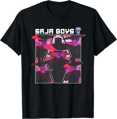 KPop Demon Hunters Футболка Saja Boys Футболка Аниме Стиль Кибер Унисекс Футболка V1 Высококачественная Роскошь Для Мужчин и Женщин Топ