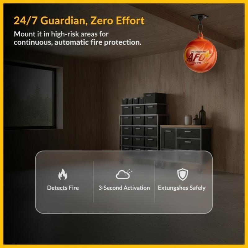 Auto-activation Dry Powder Fire Ball 0.5/1.3KG Stock Portable Fire Extinguisher for Home Garage Kitchen Warehouse