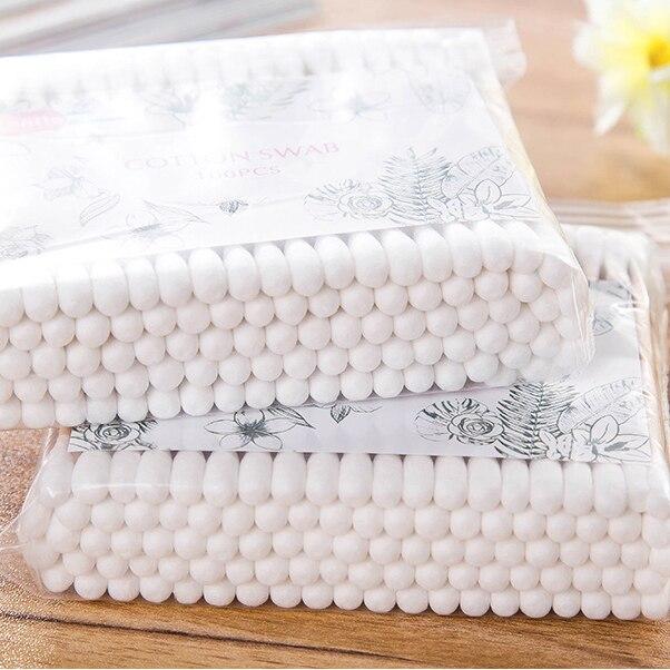 Double Head Cotton Swab Women Makeup Cotton Buds Tip For Wood Sticks Nose Ears Cleaning Health Care Tools
