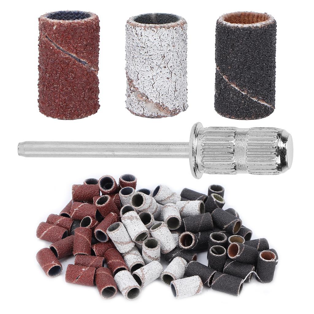 75 шт., набор шлифовальных лент для ногтей, коробка для хранения вала, 80 # 120 # 180 # зернистость для сверл для ногтей