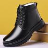 Модные новые дизайнерские кожаные бархатные теплые мужские зимние ботинки модные мягкие хлопковые туфли на мягкой подошве зимние черные мужские ботильоны на платформе